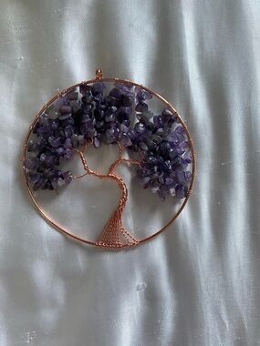 Amethyst Chip Tree of Life Pendant in Copper